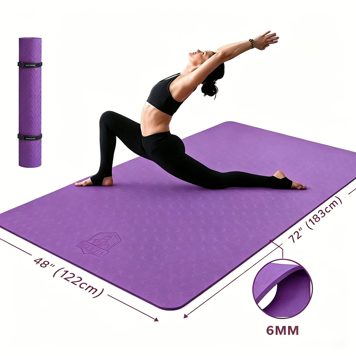 Hapbear Premium TPE Double Sided Non Slip Yoga Mat Bag