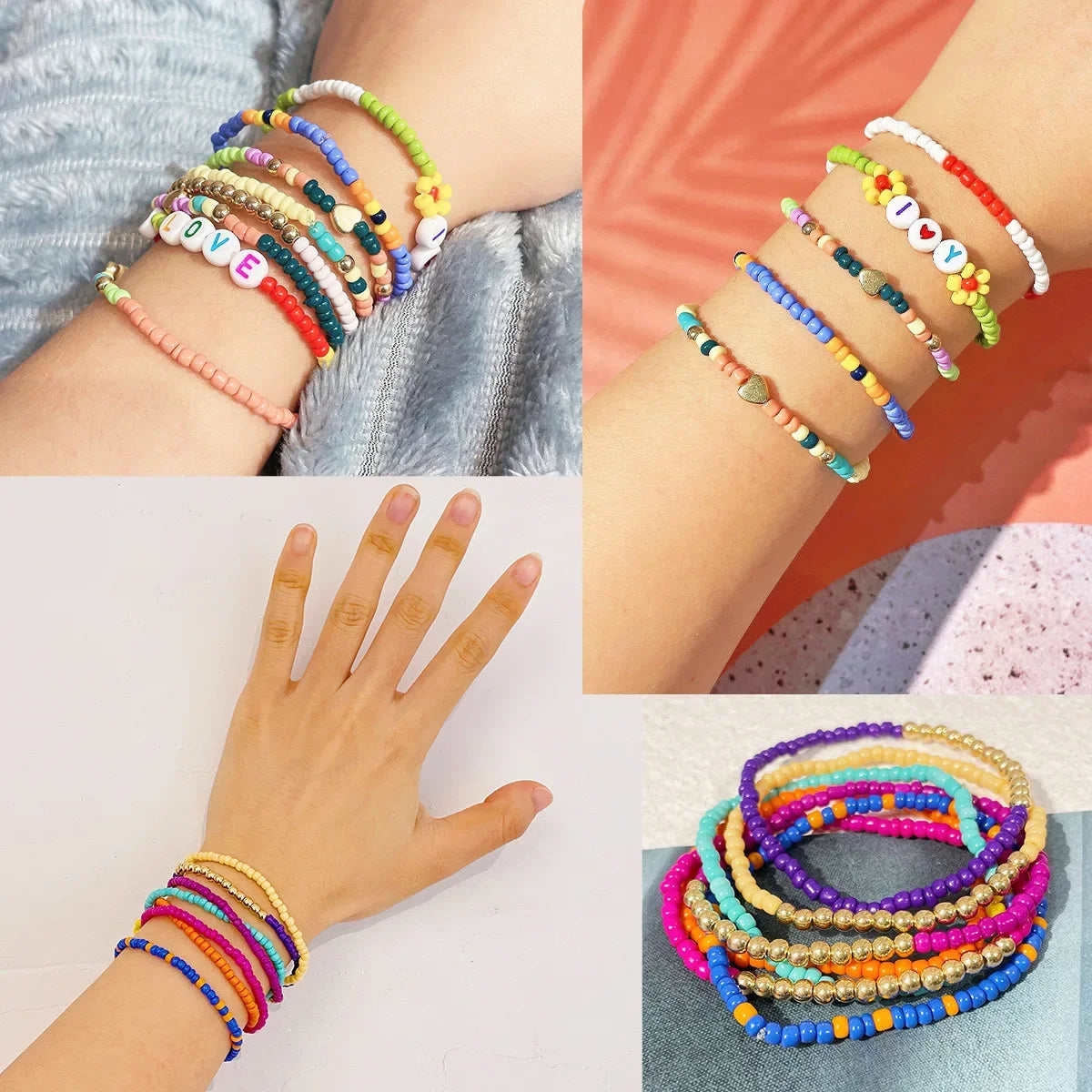 CN Glass Seed Beads 2400pcs 3mm Mixed Beads Jewelry Making DIY Craft Kit For Projects