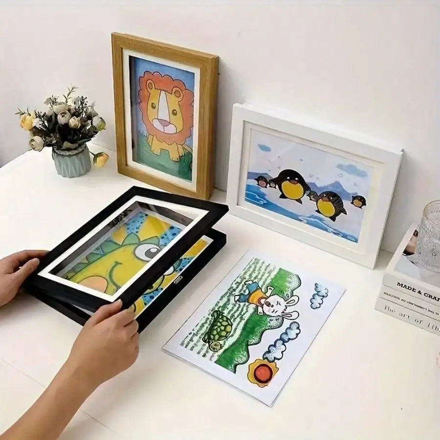 Magnetic Front Opening Art Display Frame For Kids Wall Decor