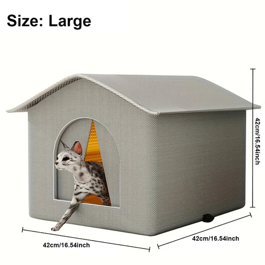 Weatherproof Feral Cat Shelter Outdoor Cat House For Winter Stray Cats And Small Pets