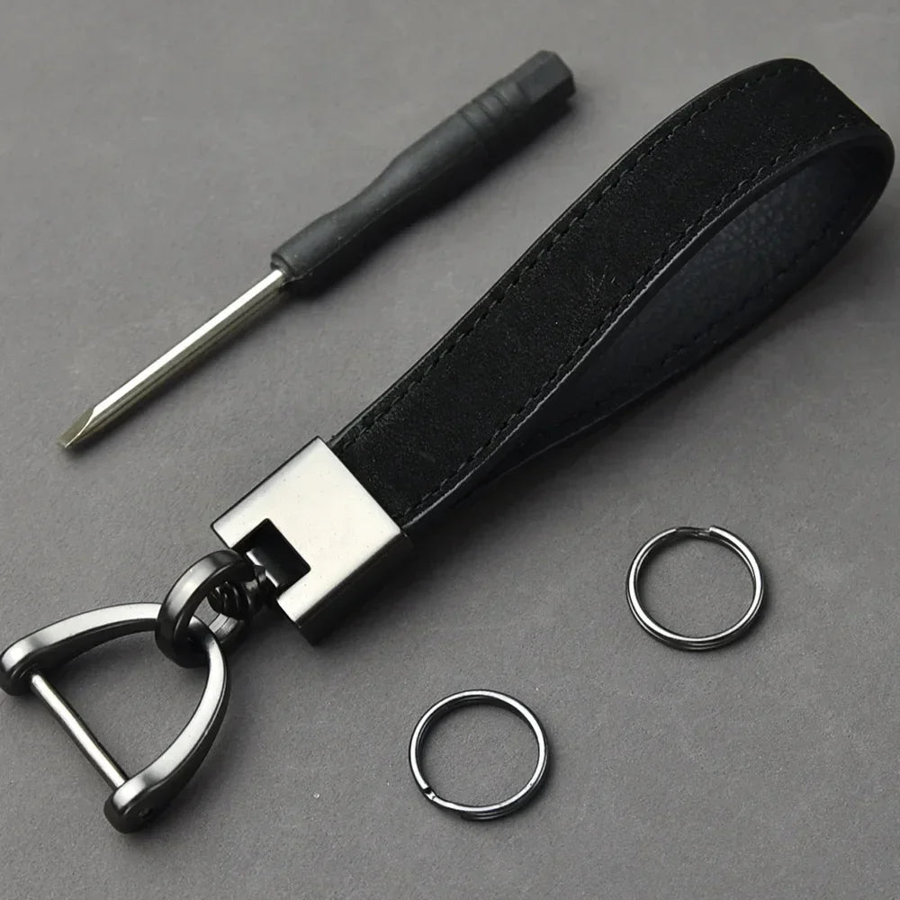 Omuda PremiumGrade GenuineLeather CarKey Chain With ExtraDurable BuckleRing Premium Protection