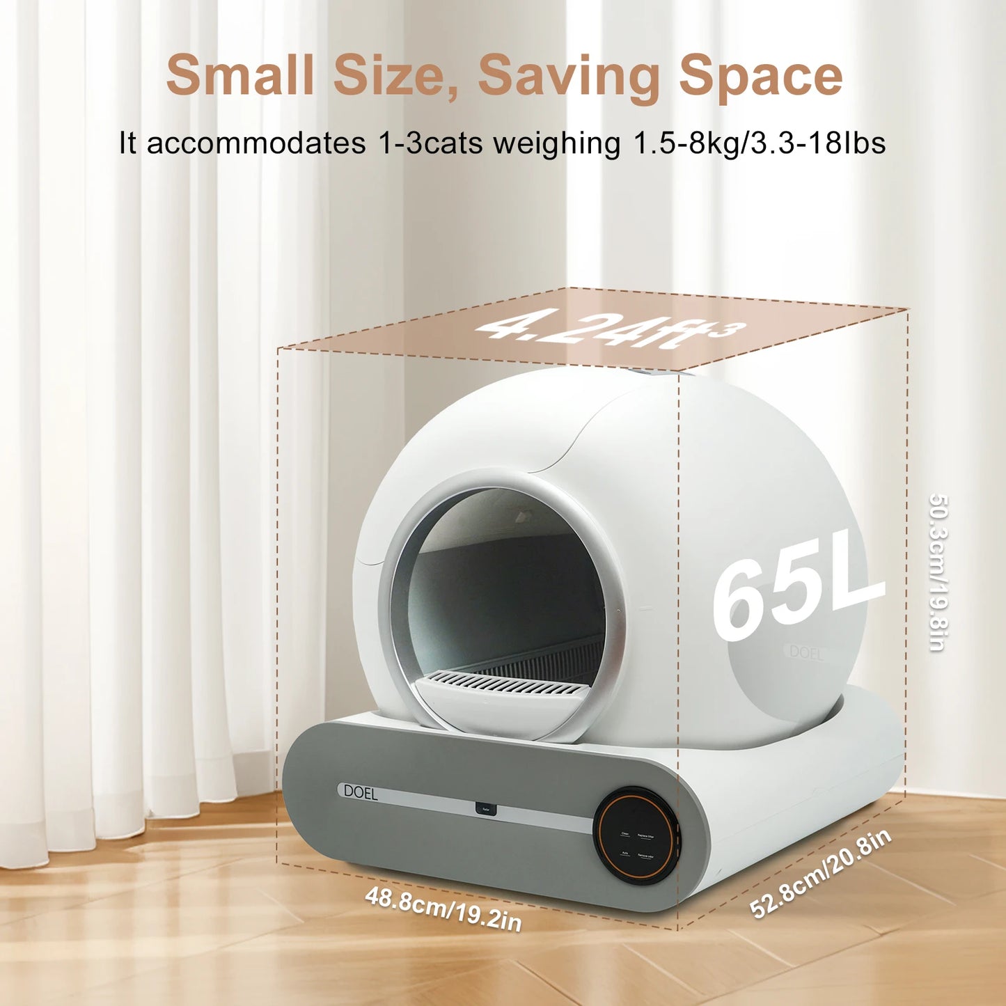 DOEL Self Cleaning Cat Litter Box Automatic WiFi App Control Smart Cat Toilet