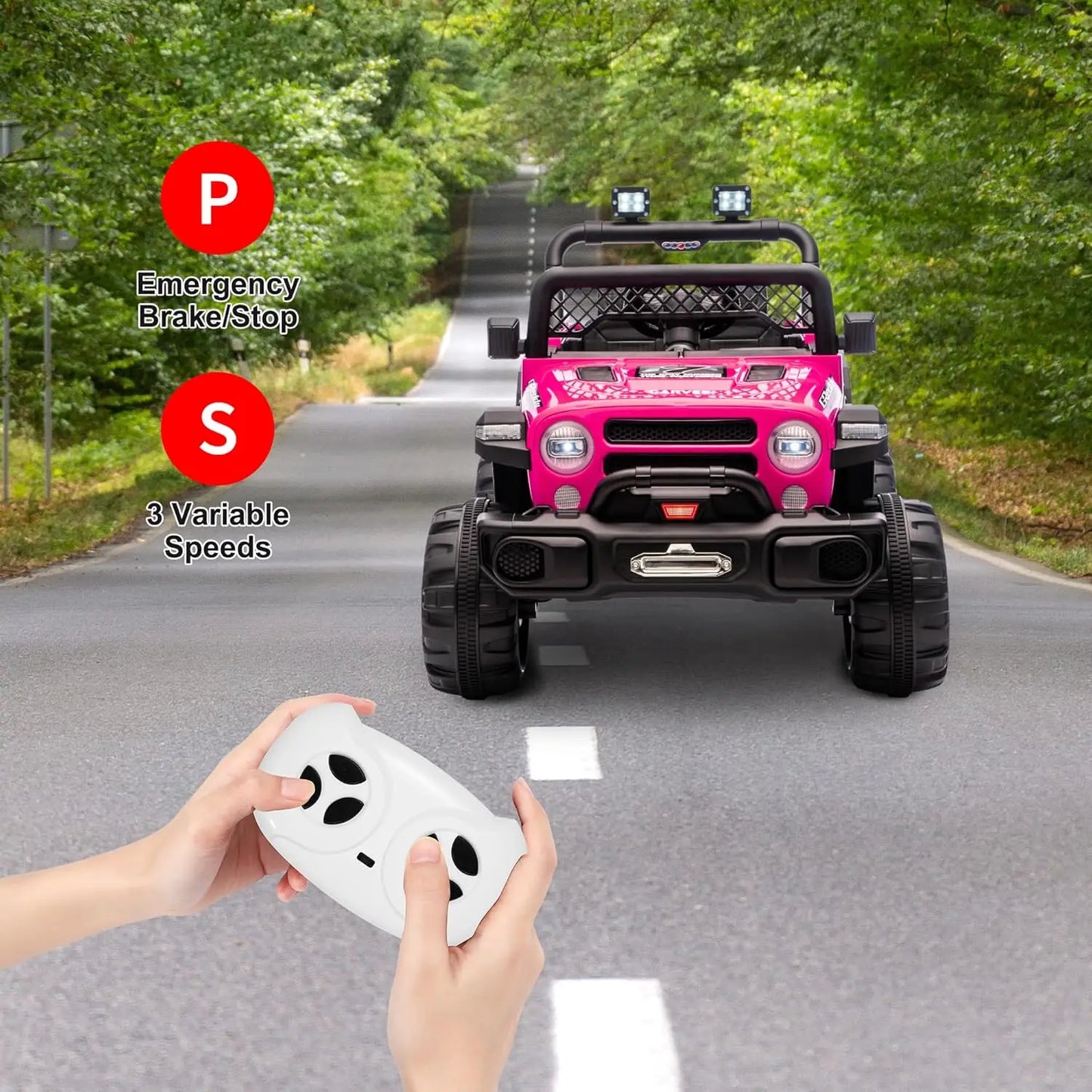 HiMISS 12V Kids Ride On Car Remote Control Music Lights