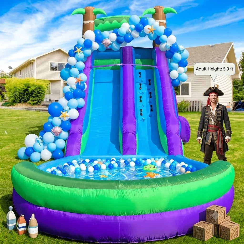 Tropical Rainforest Water Slide Summer Backyard Family Outdoor Inflatable Fun