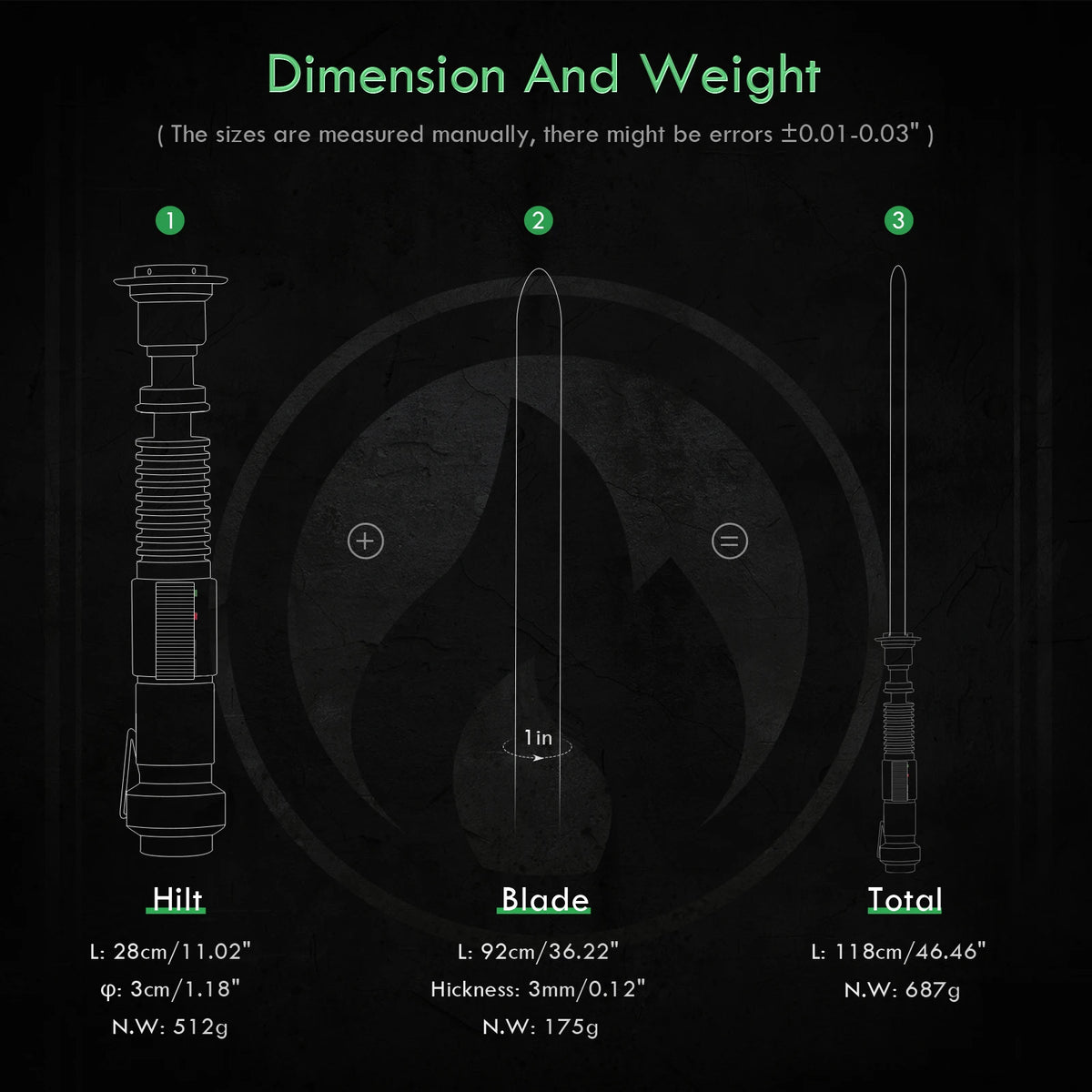 DamienSaber Luke Skywalker Highly Accurate Lightsaber Replica With Control Box