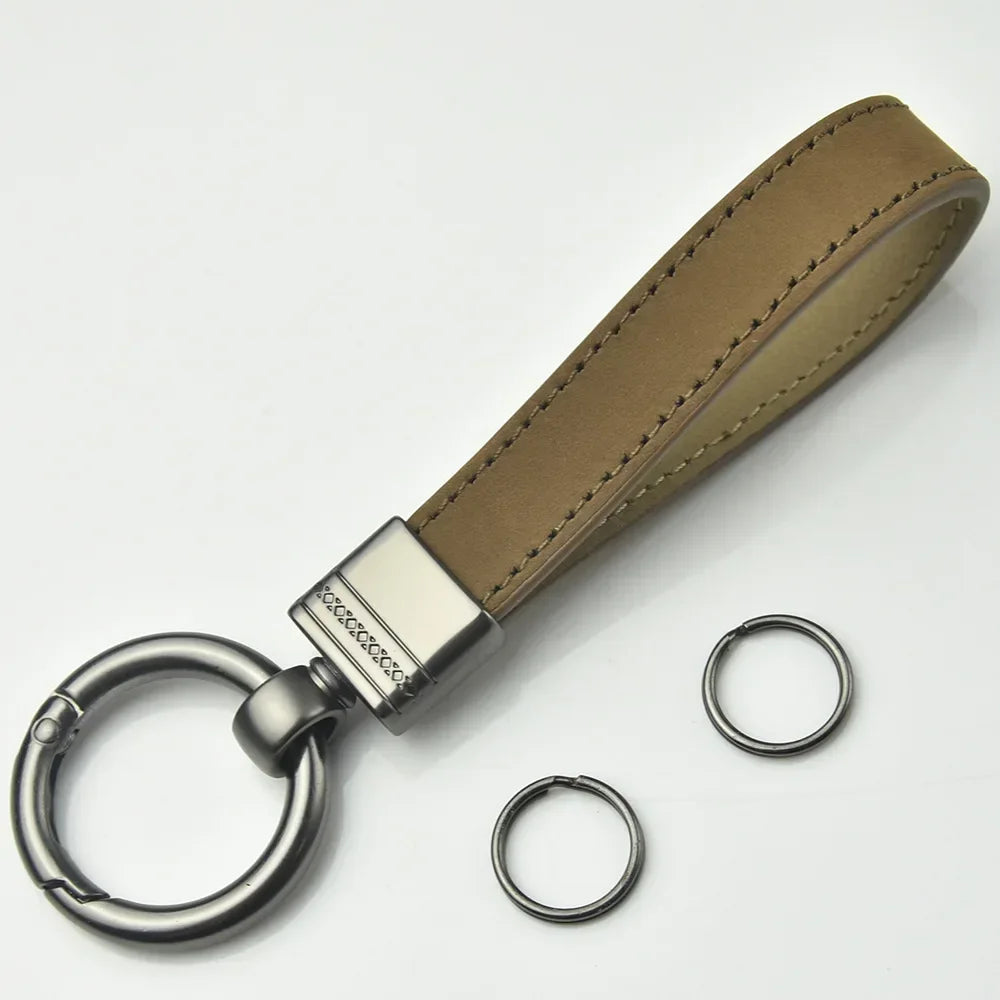 Omuda PremiumGrade GenuineLeather CarKey Chain With ExtraDurable BuckleRing Premium Protection