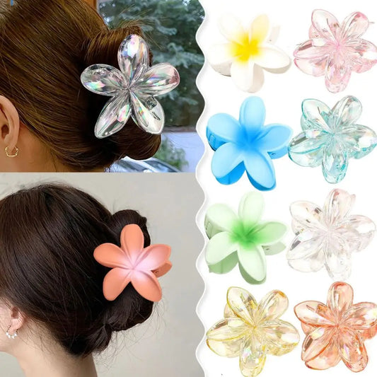 KYJGCN Gradient Frangipani Hair Clip Plumeria Resin Hairpin