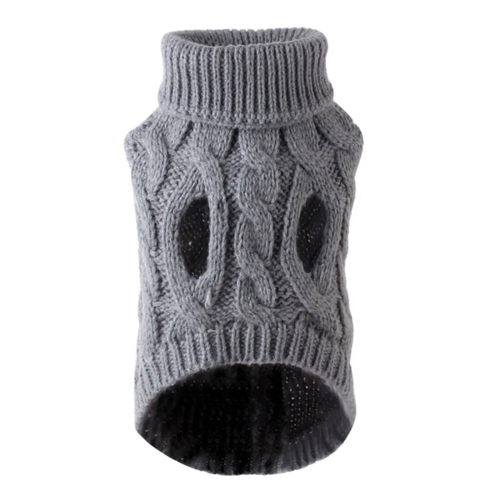 NONECN Dog Sweater Autumn Winter Solid Knit Warm Coat