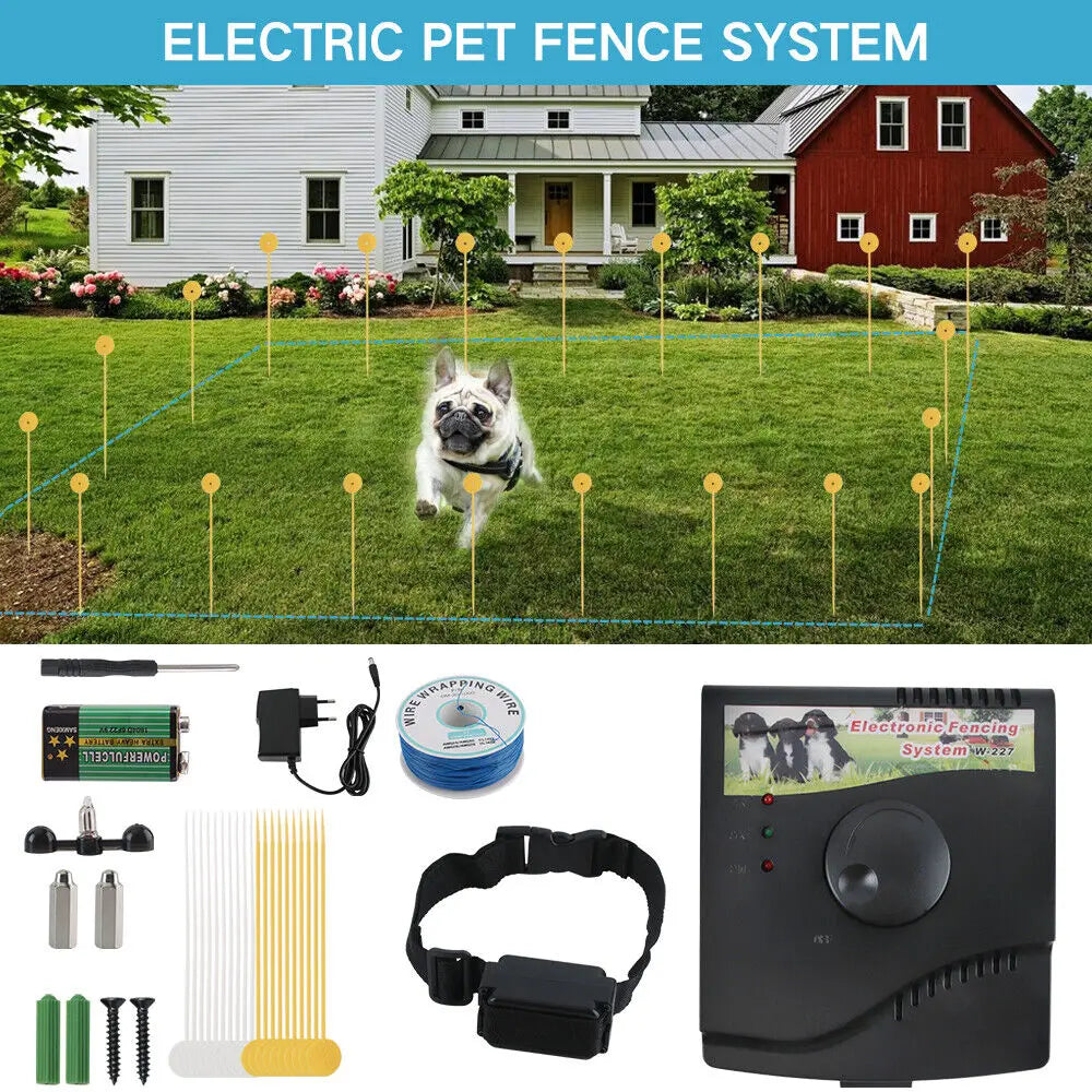 Electric Dog Fence System For Pets Containment With Waterproof Shock Collar Outdoor