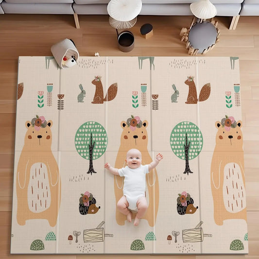 Foldable Baby Play Mat Waterproof Foam For Tummy Time Babies