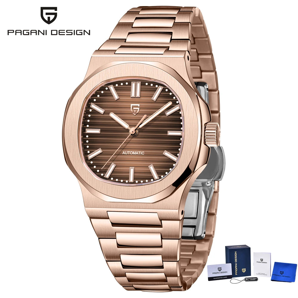 PAGANI DESIGN Men's Automatic Watch Stainless Steel Wristwatch