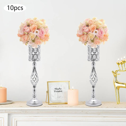 Metal Wedding Table Centerpieces Crystal Flower Vase Stands