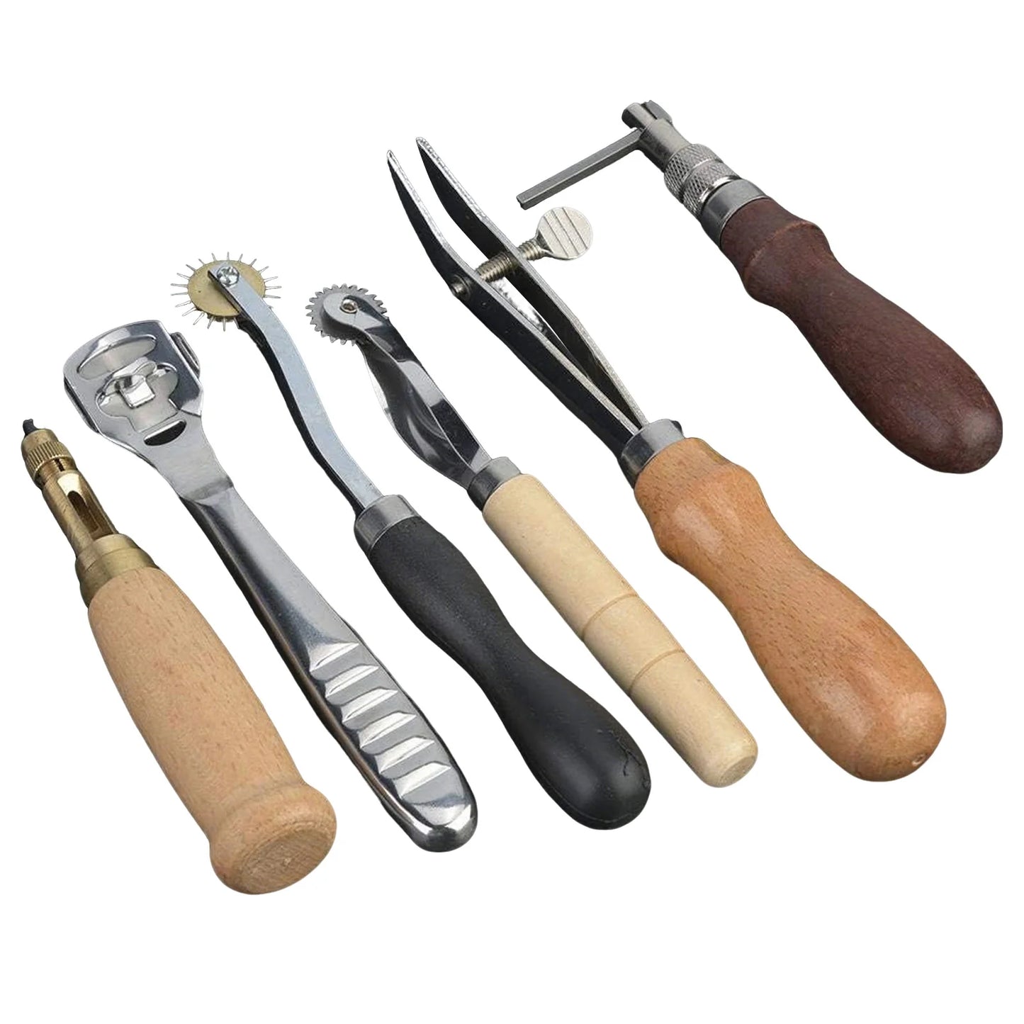 Bymaocar Leather Craft Tools Kit 19 Pcs Sewing Punching Cutting Set