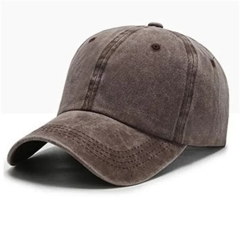 Arthmix Solid Washed Denim Baseball Cap Unisex Cotton Sun Protection Hat