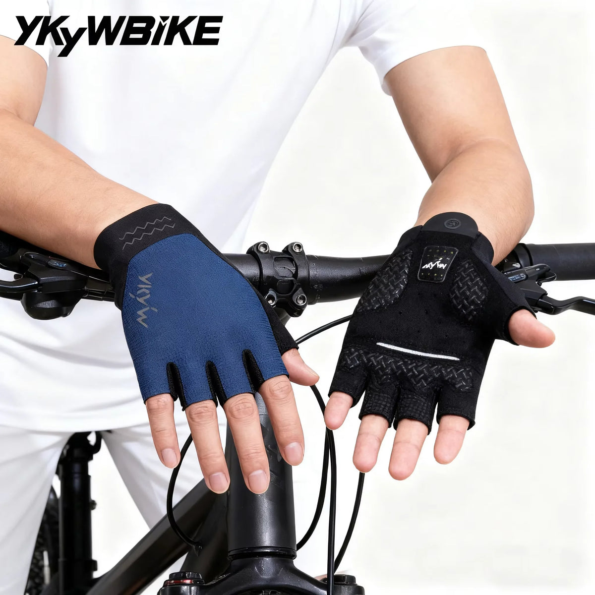 YKYWBIKE Half Finger Cycling Gloves With PORON XRD Shock Absorption