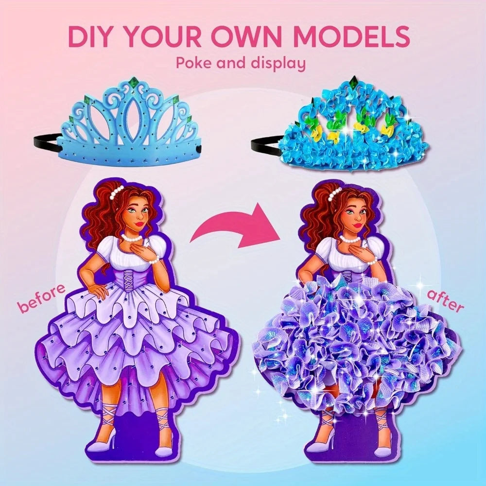 Joyfy Kids Poke-in Art Magical Princesses DIY Wood Craft Kits Creative Activity Toys for Girls Boys Ages 4-9 Birthday Gifts