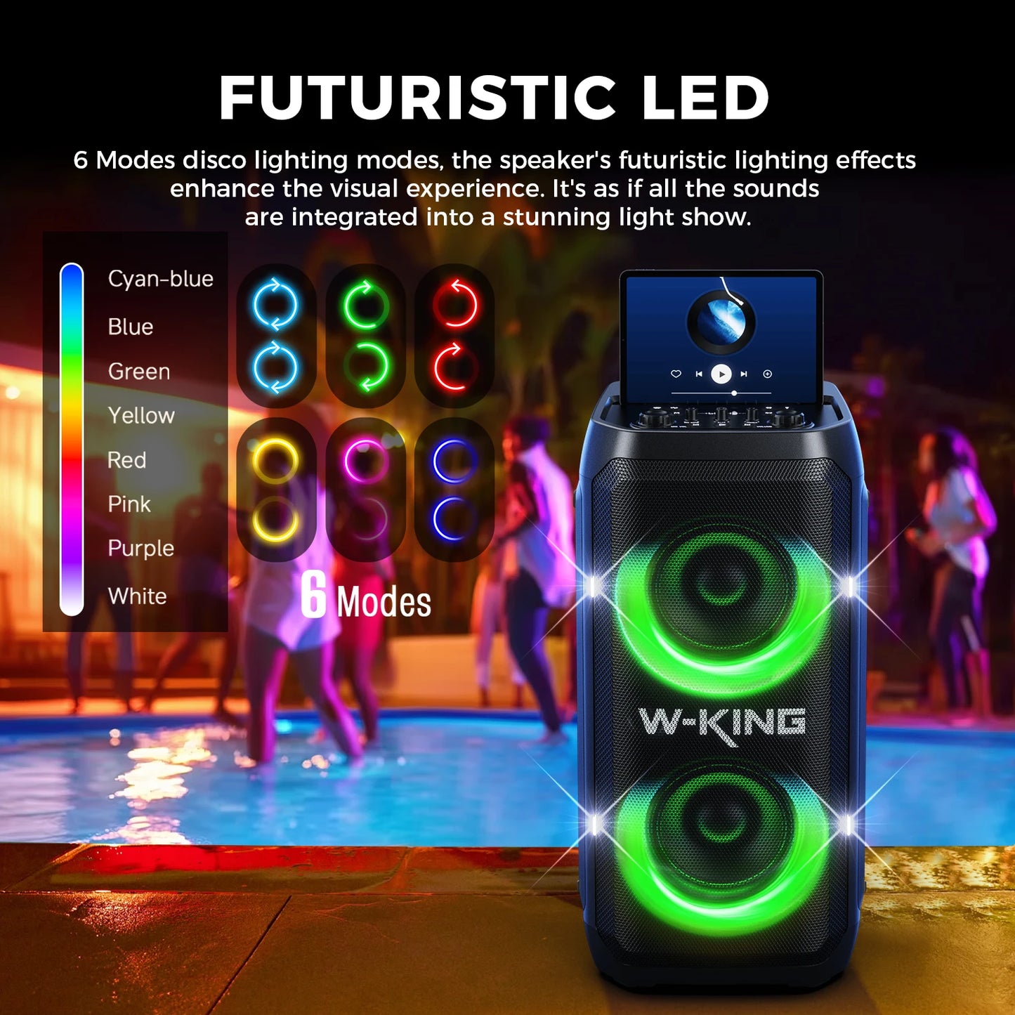 W-King T12 Portable Bluetooth Speaker 370W Max Output