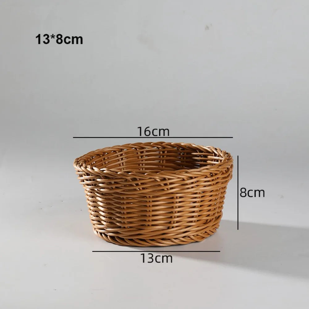 Handwoven Plastic Storage Basket For Kitchen And Home Organization