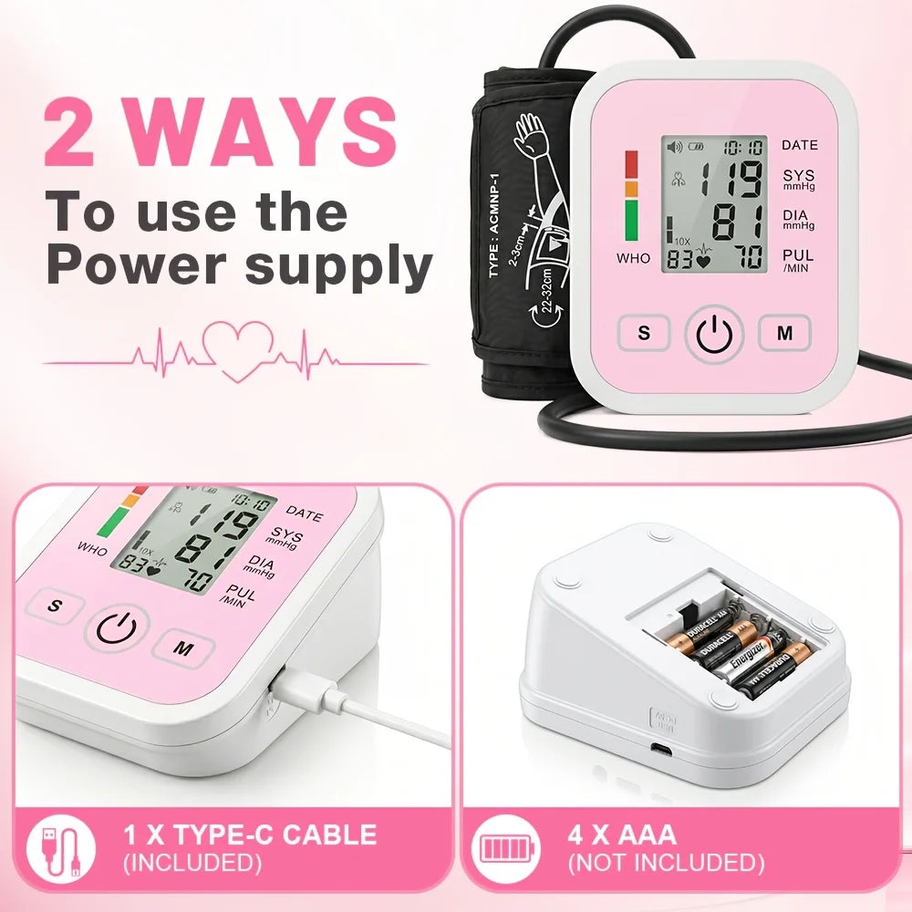 Automatic Upper Arm Blood Pressure Monitor With Large LCD Display