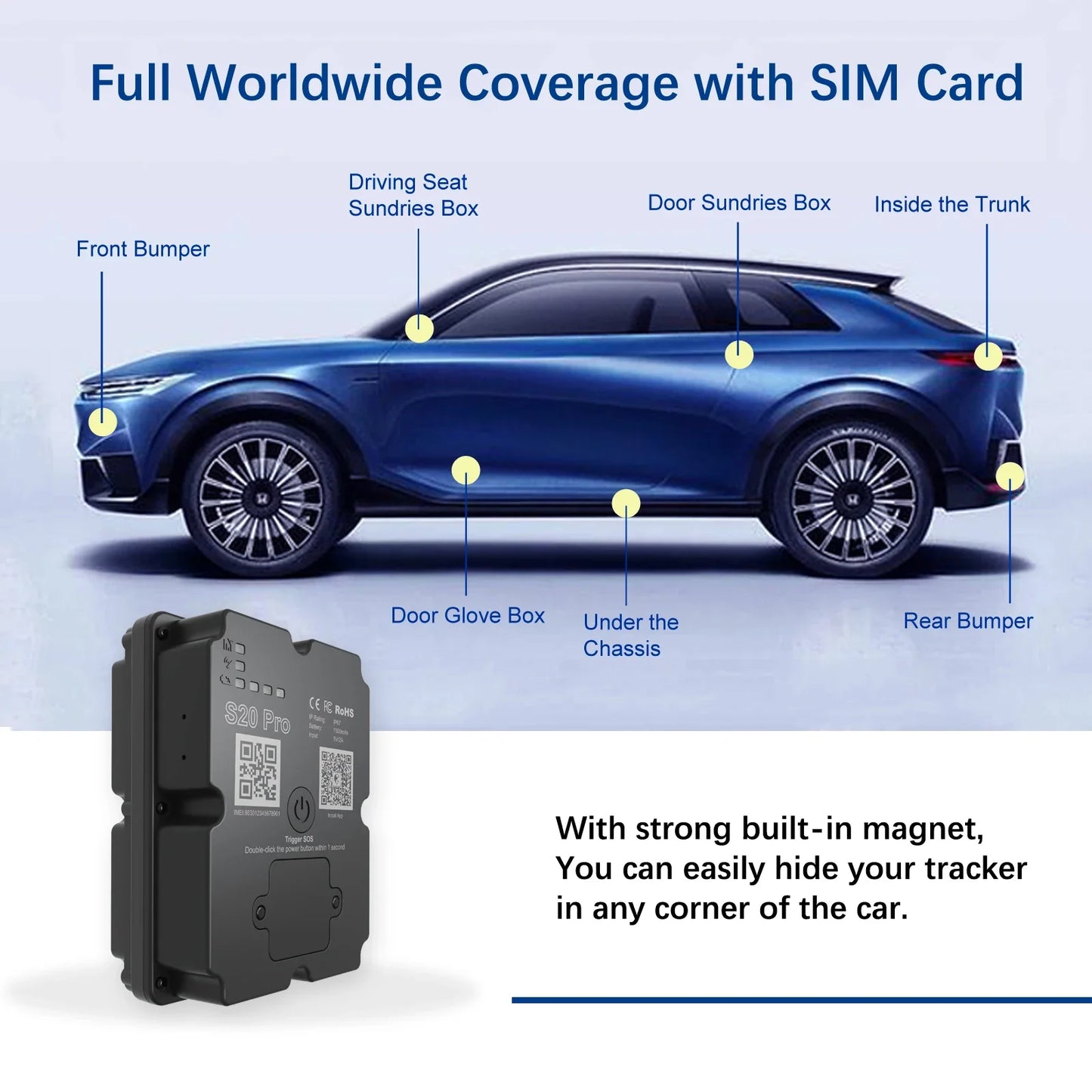 Wanwaytech 4G GPS Tracker Car Motorcycle Real Time Locator
