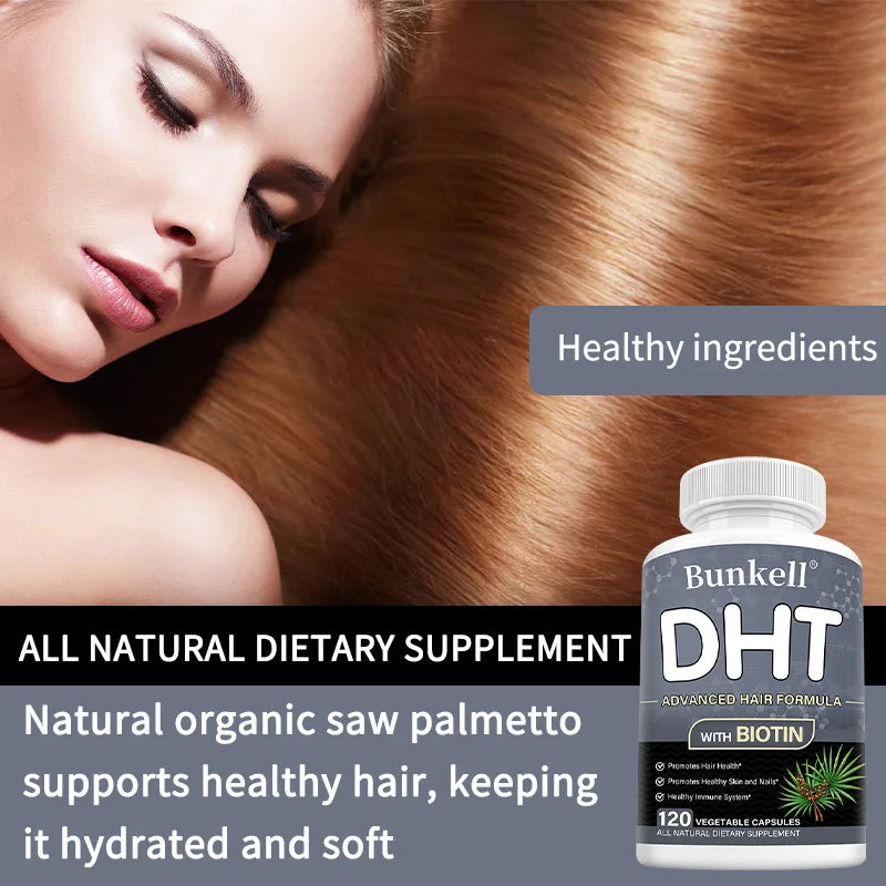 Bunkell DHT Blocker With BiotinSupplementComplex For PremiumQualityFormula Hair Skin Nails
