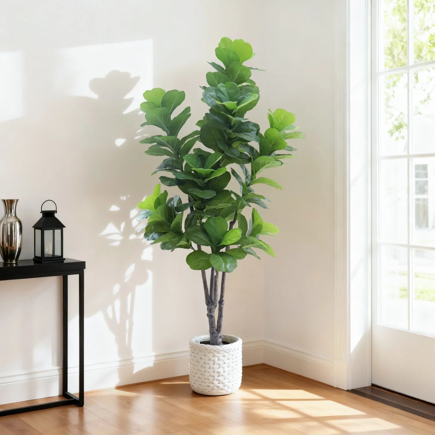 HiMISS Artificial Fiddle Leaf Fig Tree In Pot Home Decor