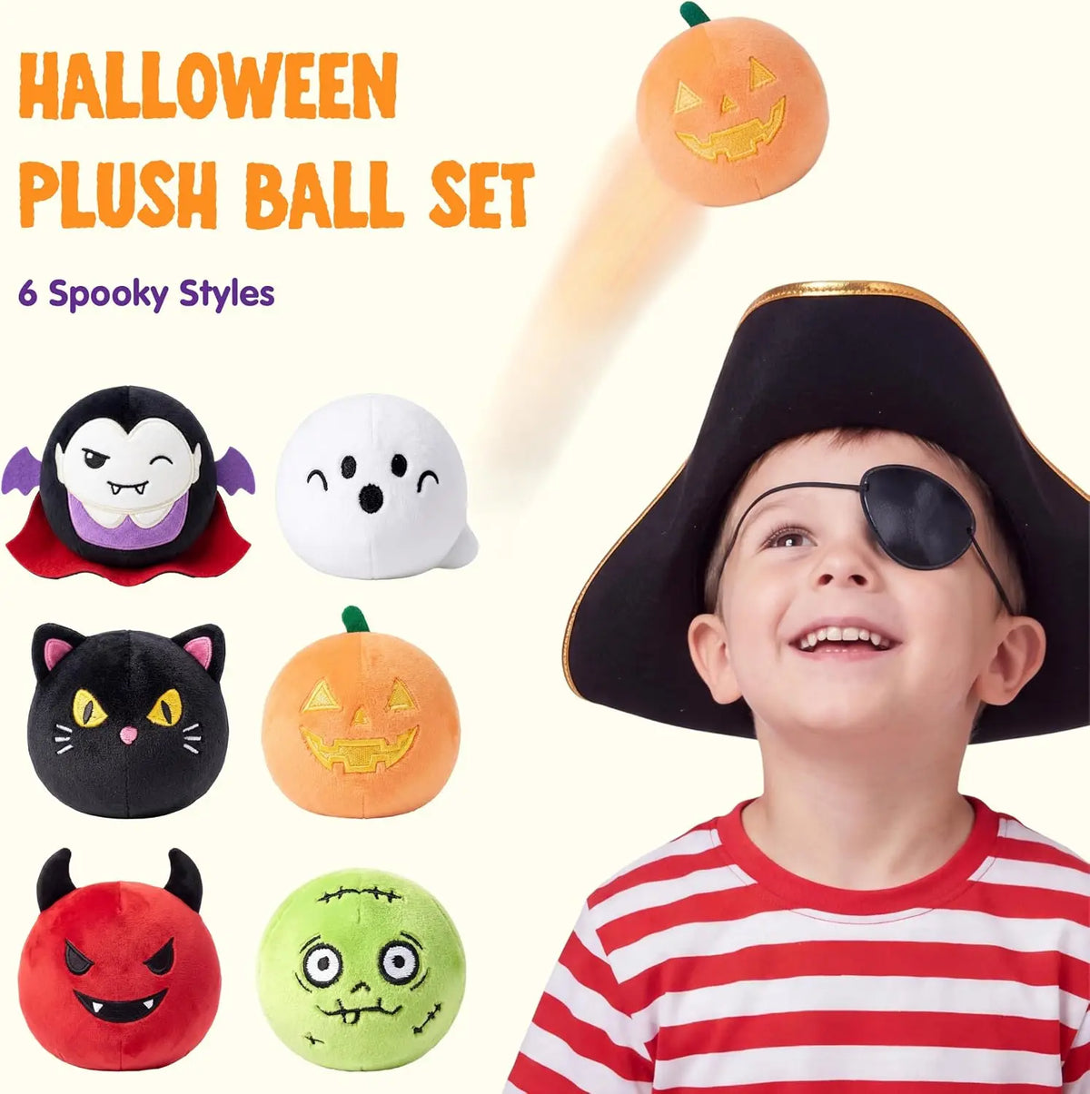 Joyfy Plush Halloween Bouncy Balls Quiet Toy For Party Favor