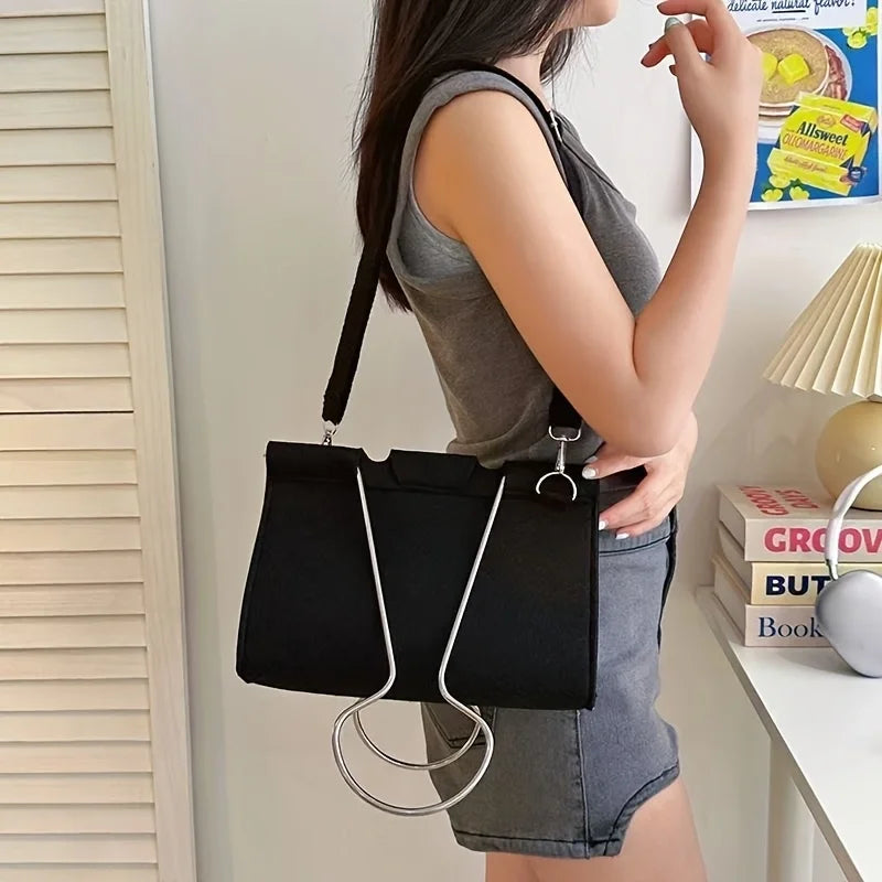 Womens Clip Shaped Shoulder Bag Style Handbag For Daily Travel And Evening Gift