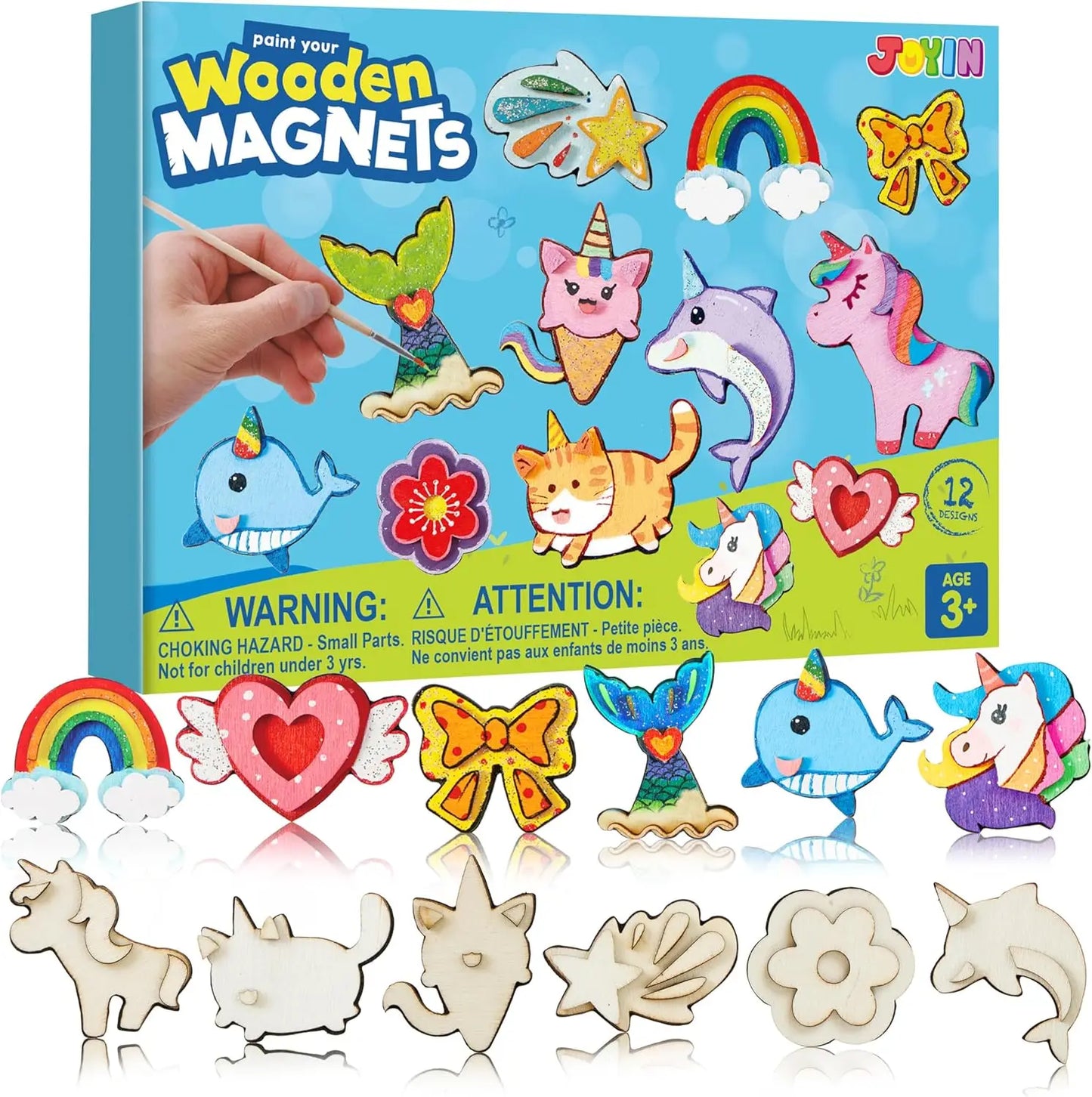 Joyfy Fantasy Wooden Magnets Unicorn Craft Set for Kids Art