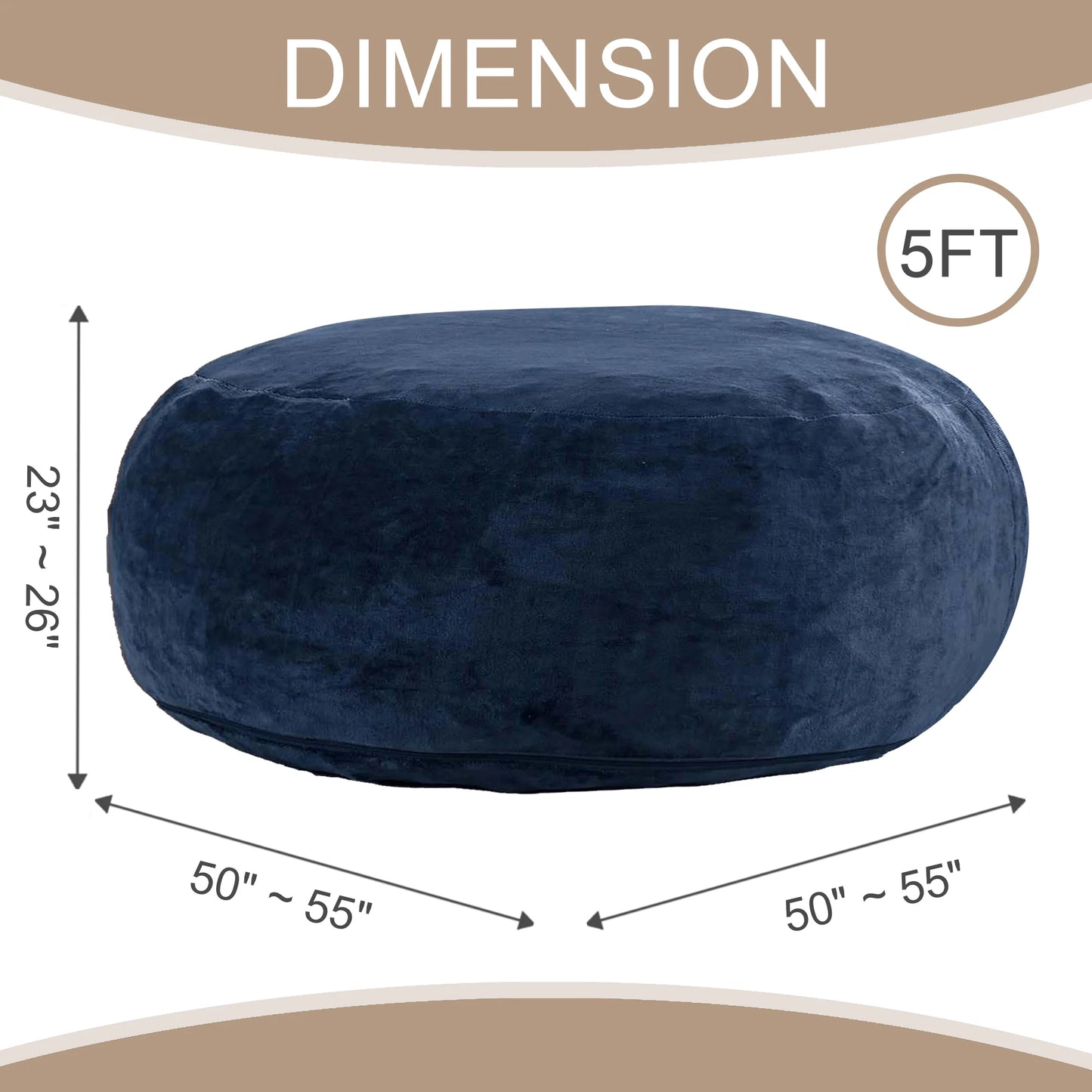 Bean Bag Chair Plush Velvet Sofa For Adults And Guests