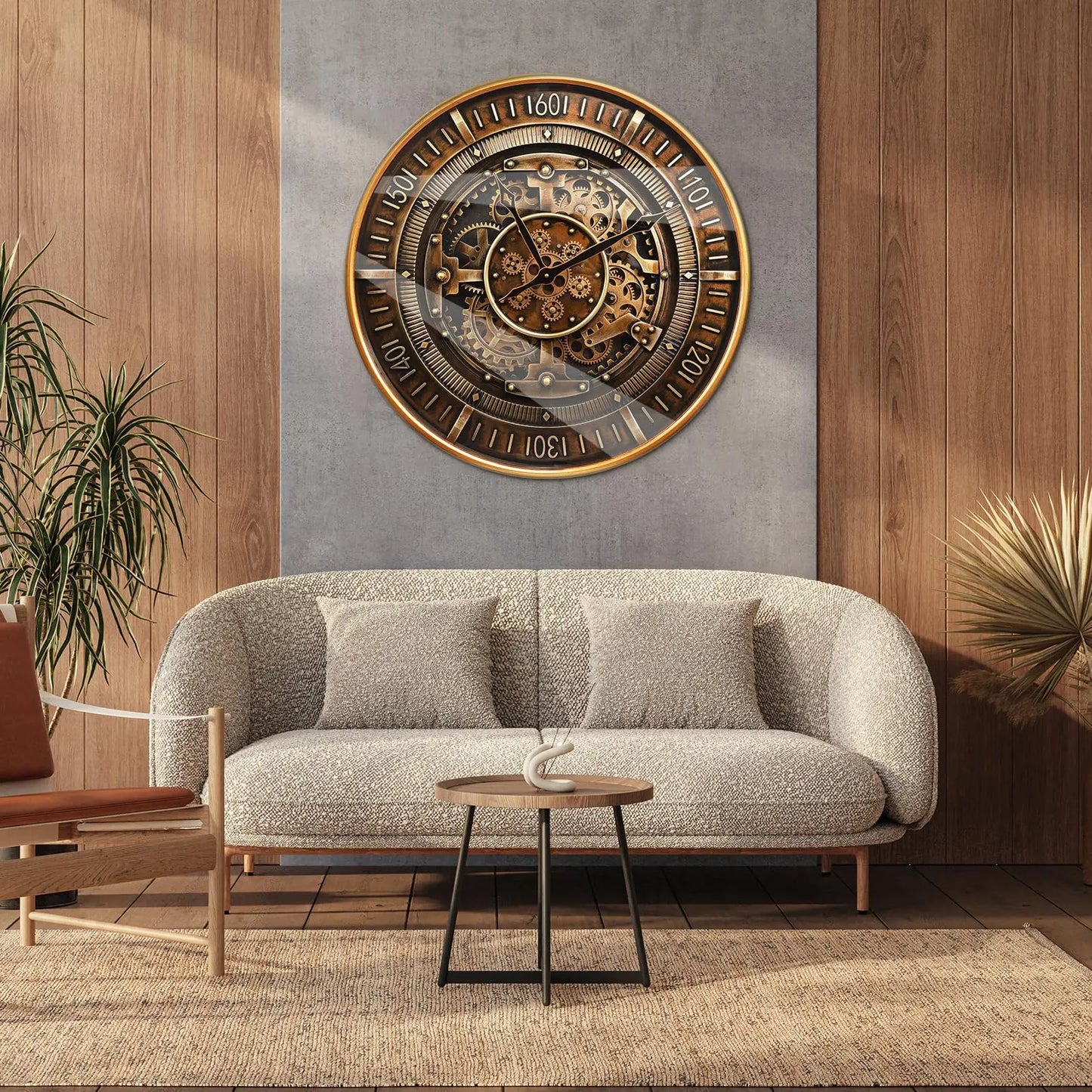 Wall Clock With Moving Gears Steampunk Metal Clock Farmhouse Decor