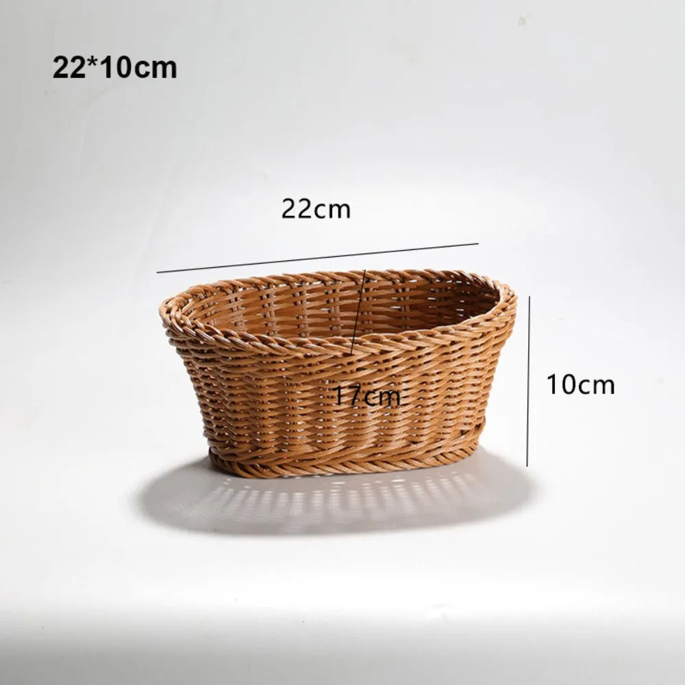 Handwoven Plastic Storage Basket For Kitchen And Home Organization