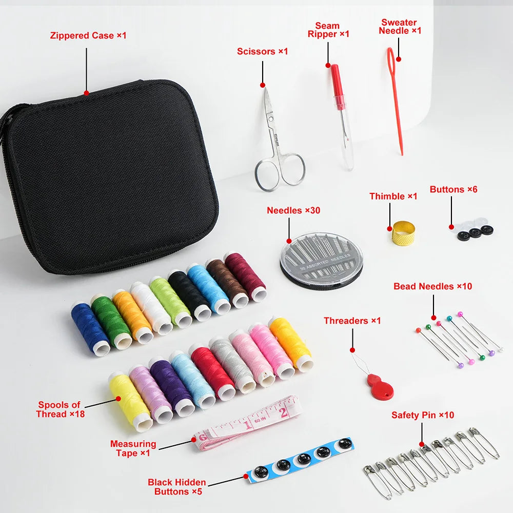 Portable Basic Sewing Kit For Travel And Emergency Repairs