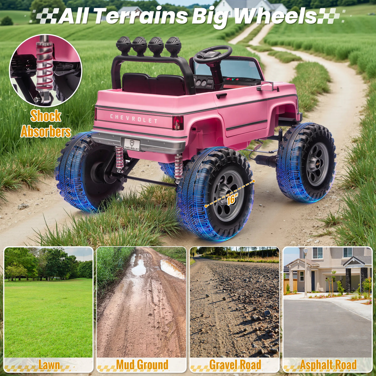 Joyracer Licensed Chevrolet Cheyenne 24V Remote Control Ride On Car
