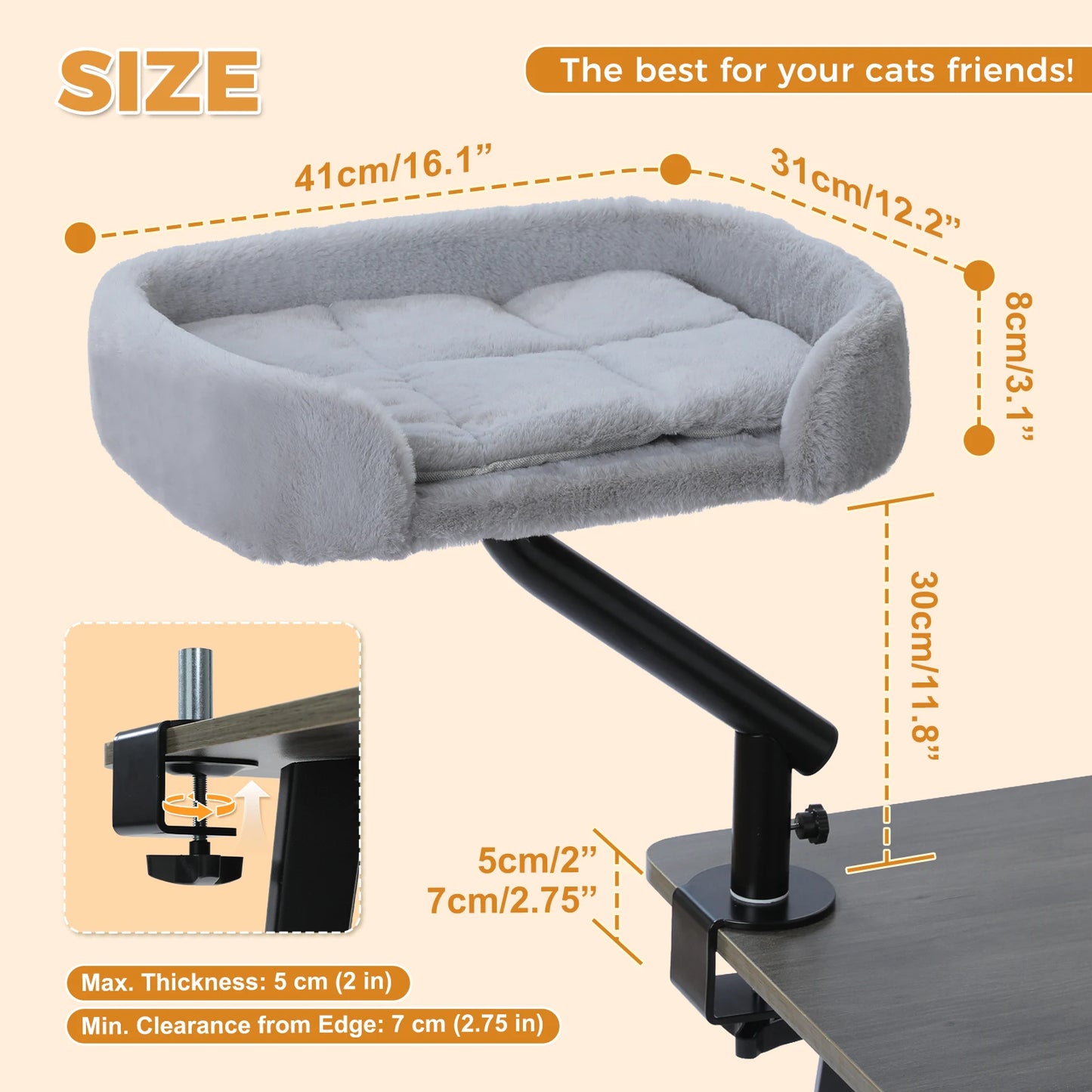 PAWZ Road Cat Desk Bed 360 Degree Rotatable Stand Cats
