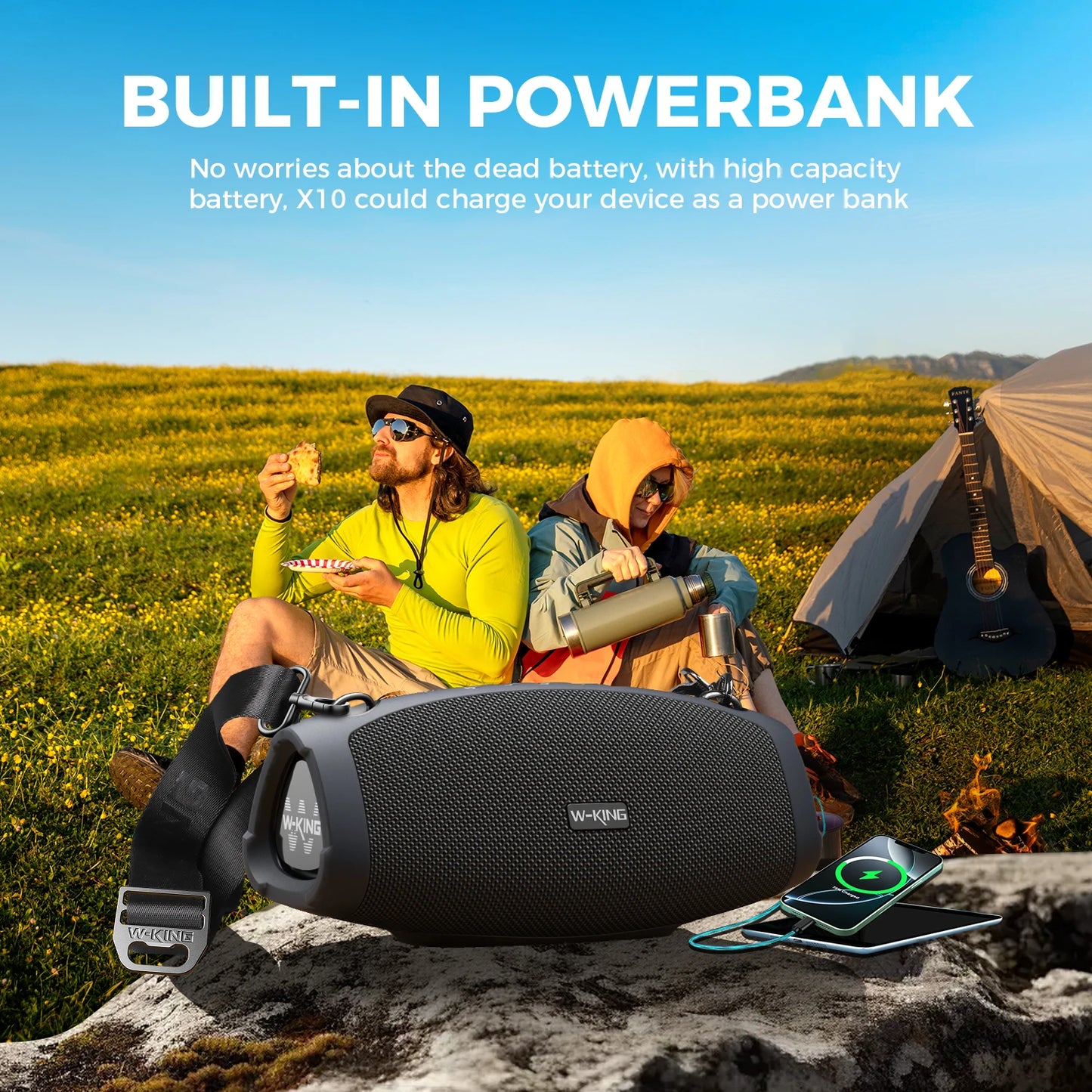 W-King X10 Waterproof Portable Bluetooth Speaker With Deep Bass