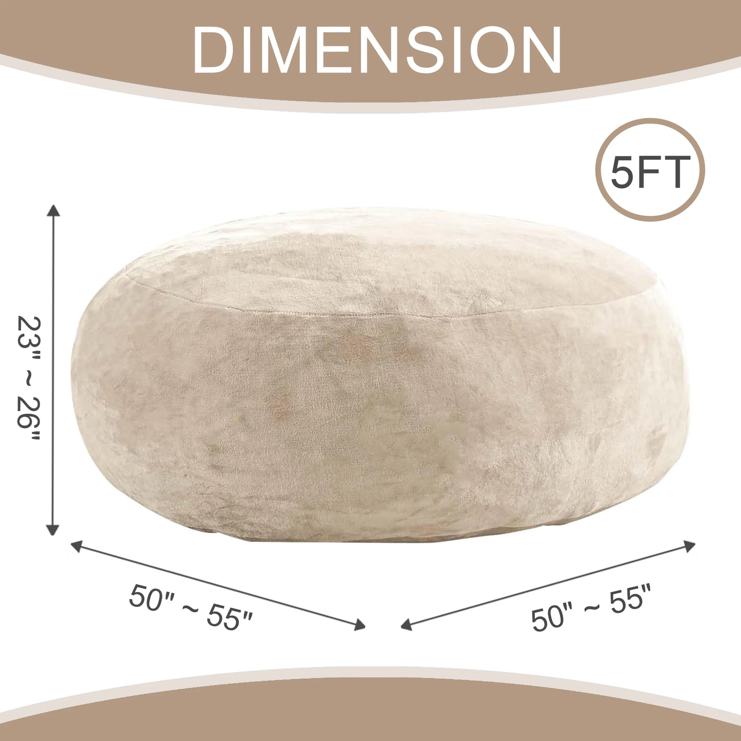 Bean Bag Chair Plush Velvet Sofa For Adults And Guests