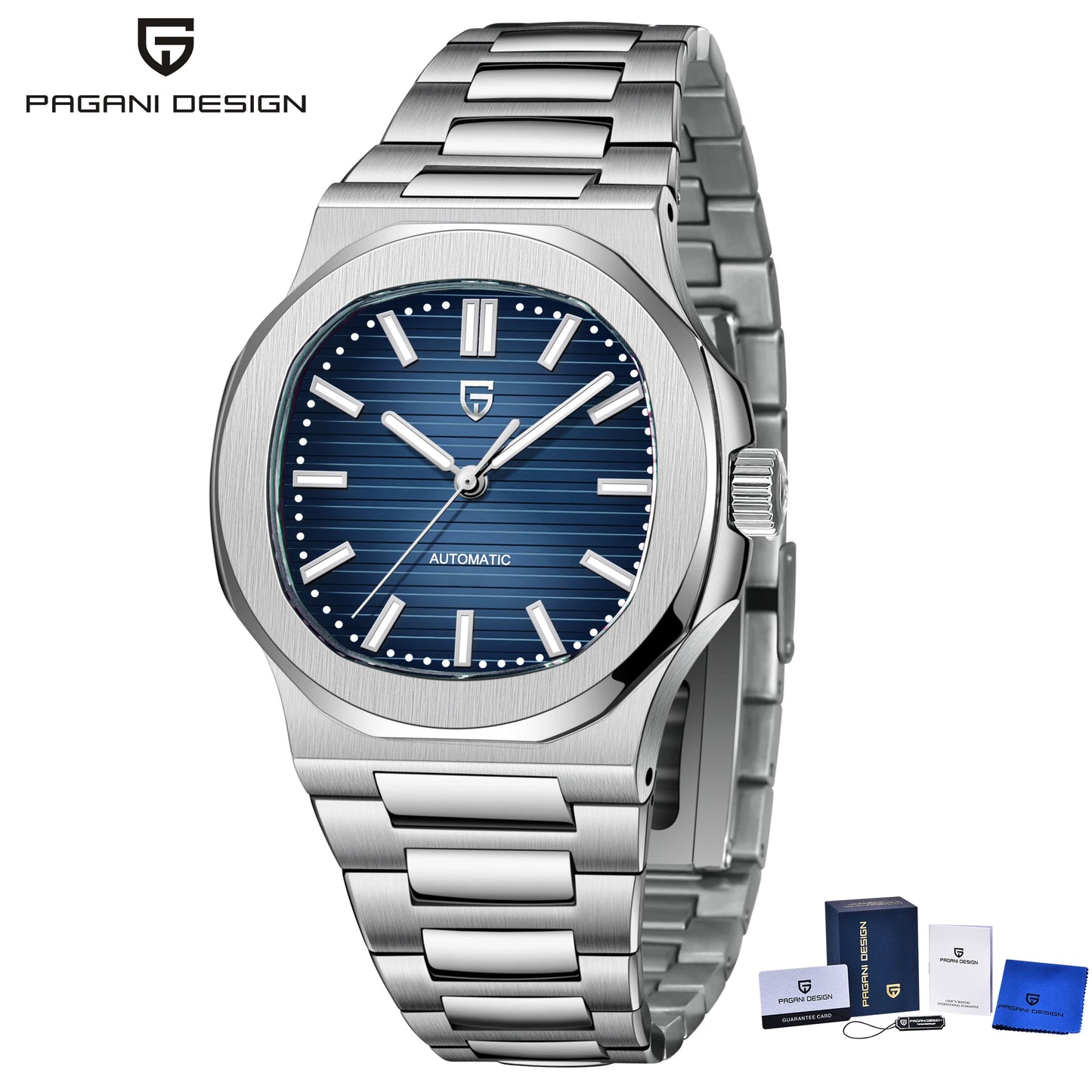 PAGANI DESIGN Men's Automatic Watch Stainless Steel Wristwatch