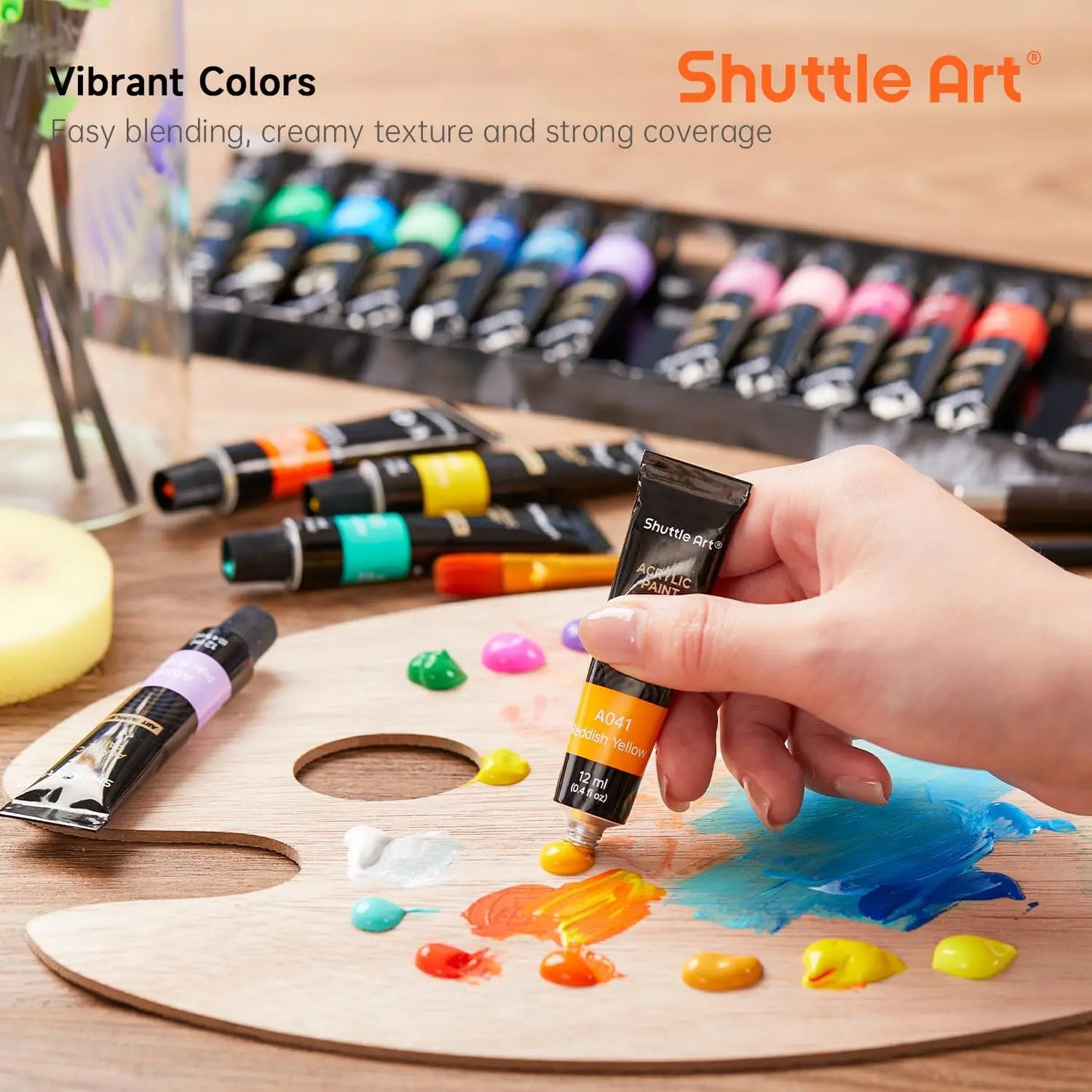 Acrylic Paint Set Rich Pigments Non Toxic For Canvas Wood Ceramic