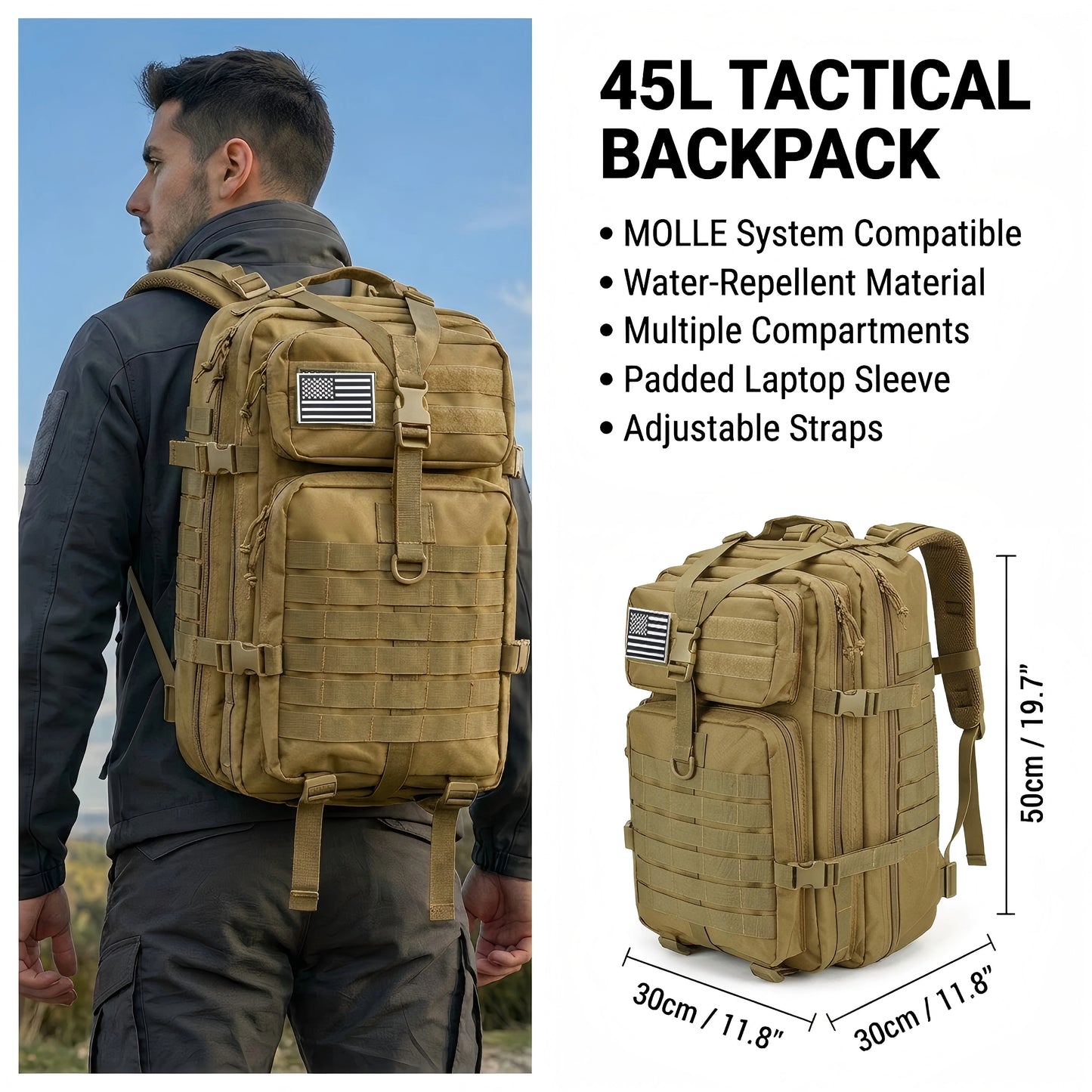 ReFire Gear Tactical Molle Backpack For Outdoor Hiking And Camping