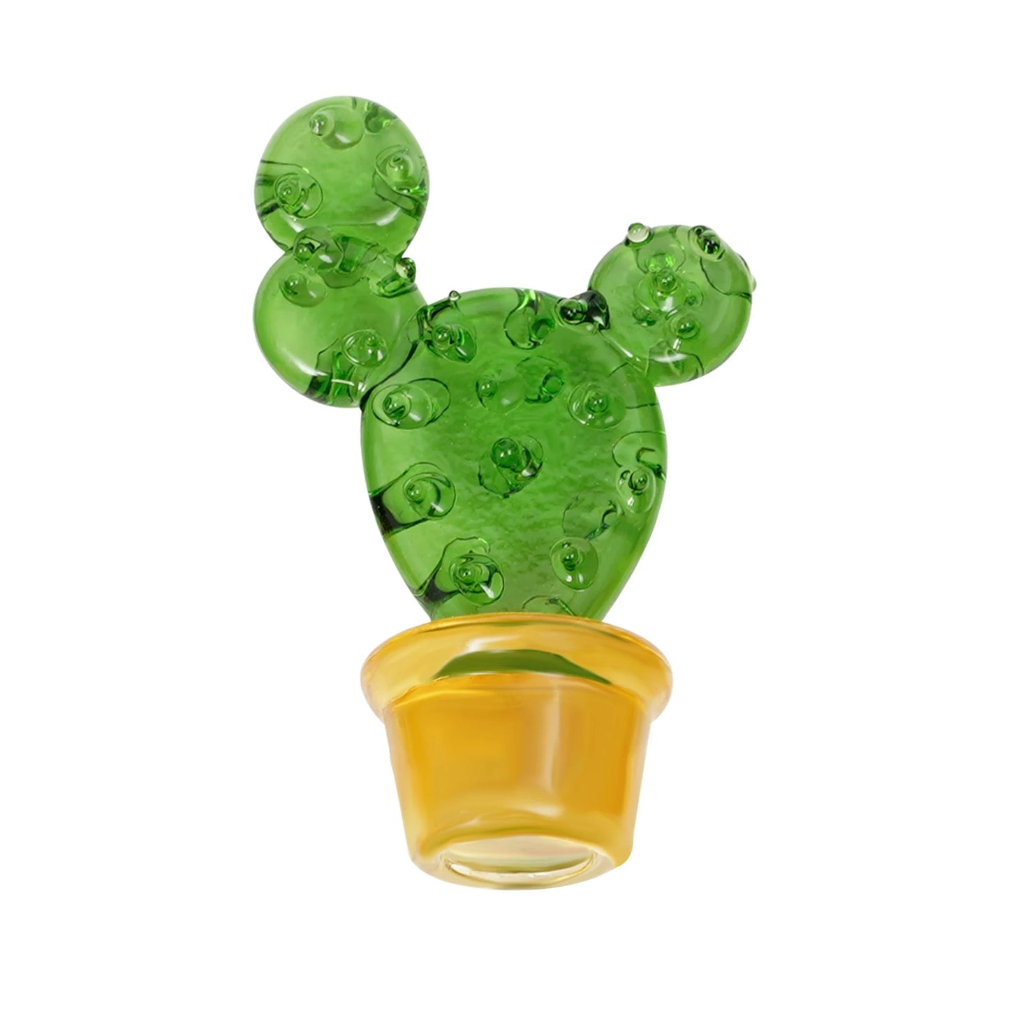Five Piece Glass Blown Mini Cactus Figurines For Home Decor