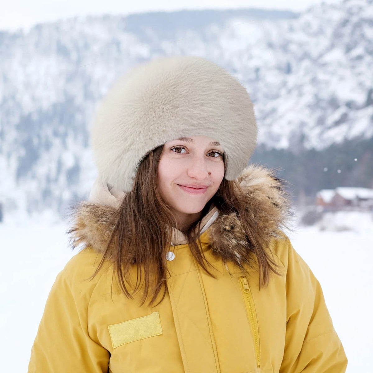 Warm Plush Beanie Hat For Winter Skiing And Outdoor Hiking