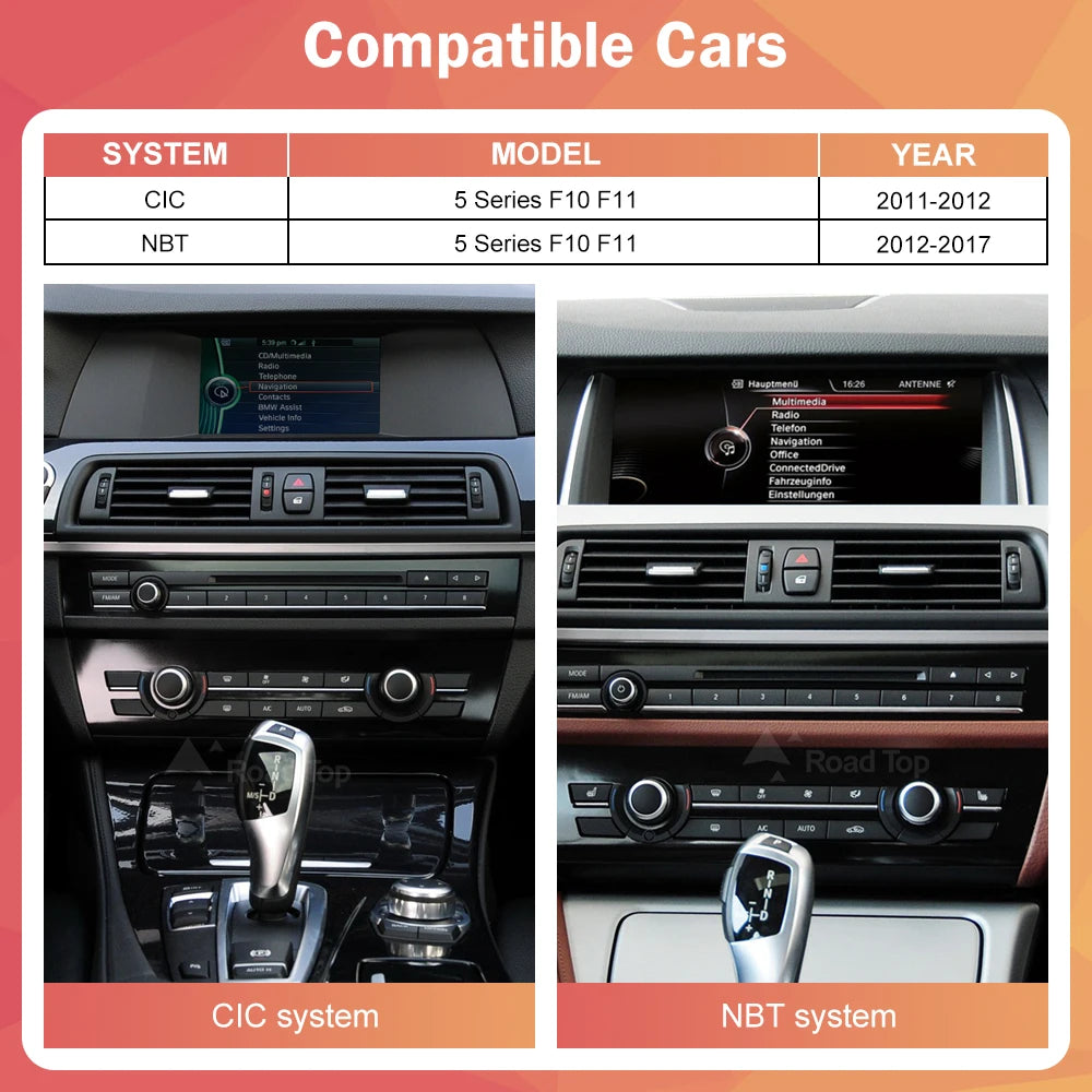 Road Top Wireless CarPlay Android Auto Receiver For BMW F10F11