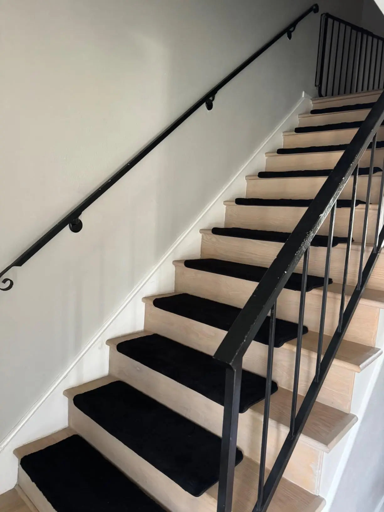 None Bullnose Non-Slip Stair Treads Ultra Plush Washable Adhesive Carpet Mats For Elderly And Pets - Safe And Non Slip