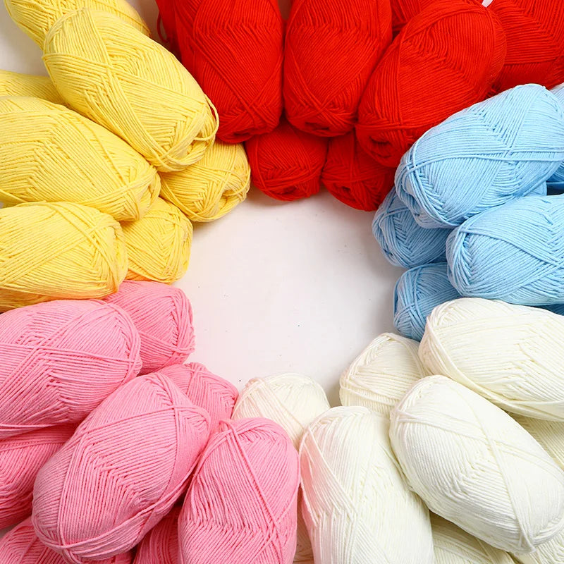 Milk Cotton 4 Ply Yarn For Crochet And Knitting Crafts