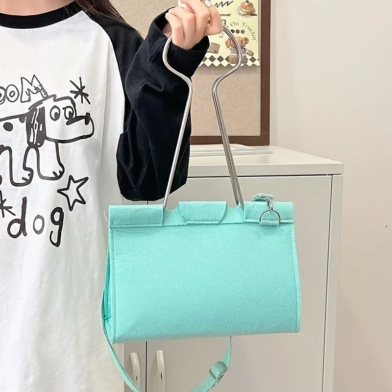 Womens Clip Shaped Shoulder Bag Style Handbag For Daily Travel And Evening Gift