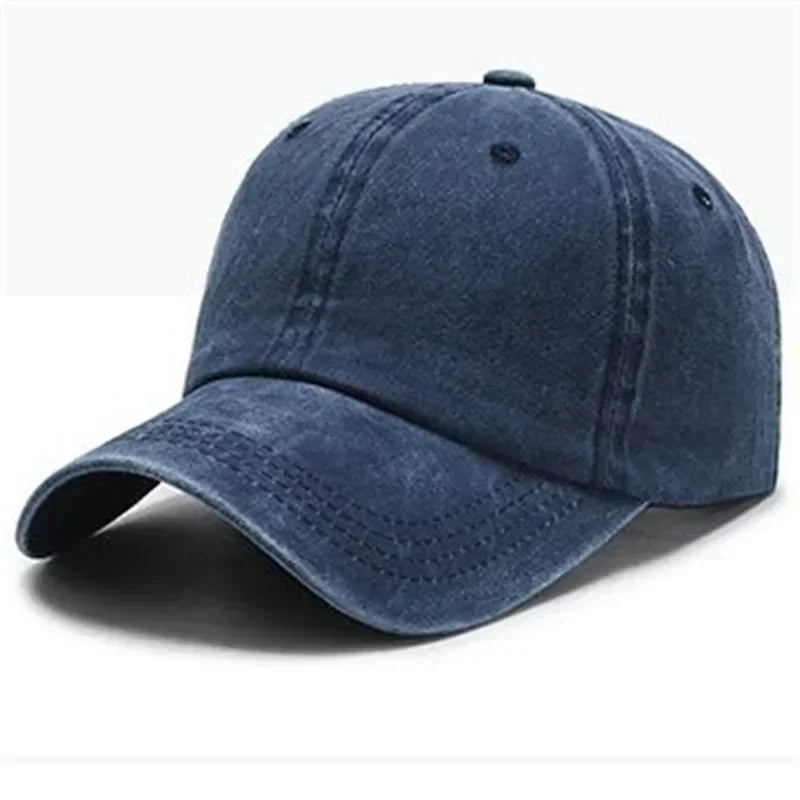 Arthmix Solid Washed Denim Baseball Cap Unisex Cotton Sun Protection Hat