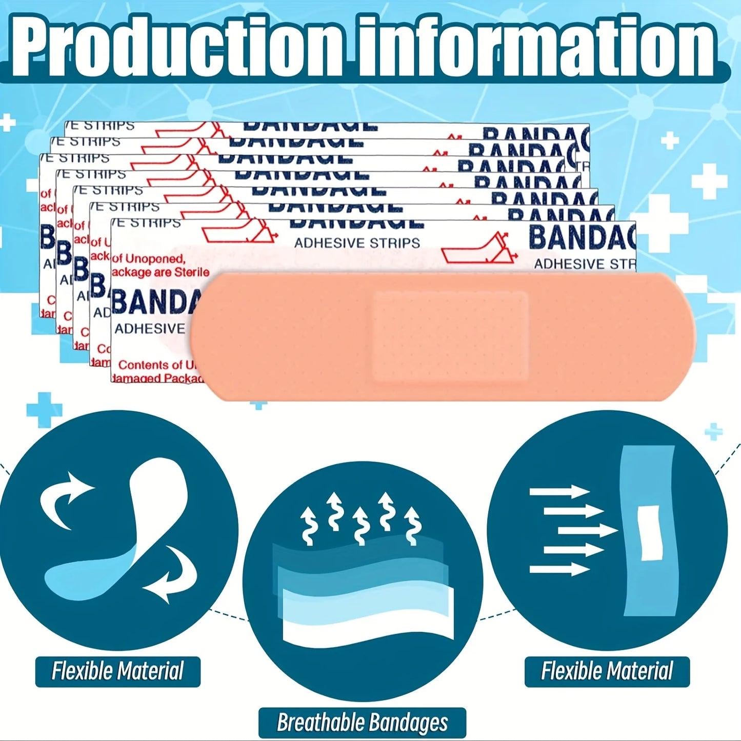 Stretch All Shape Fabric Bandages Invisible Wound Strips