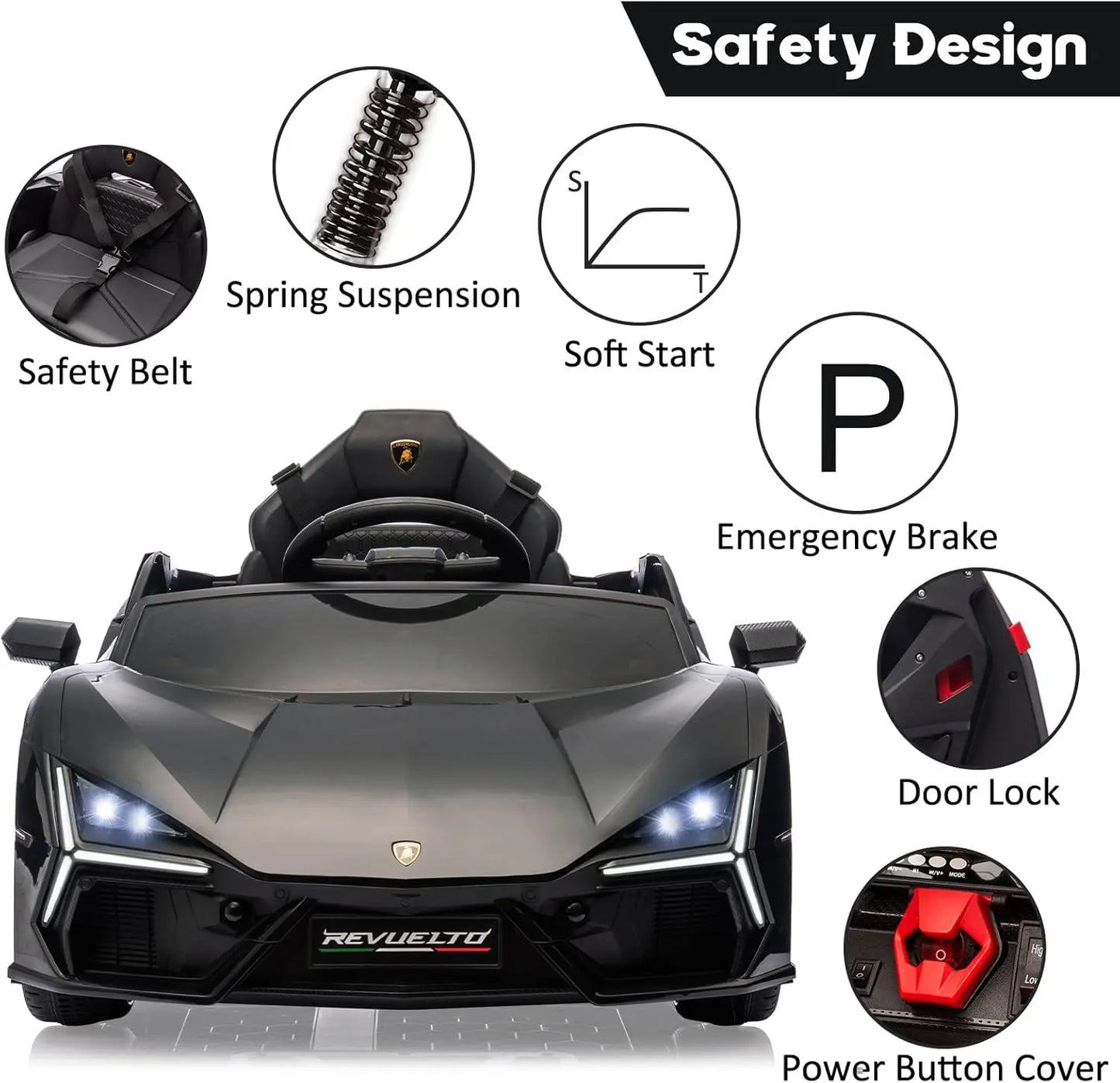 HiMISS Kids Remote Control Electric Ride On Car With Bluetooth