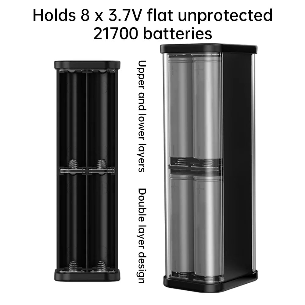 Mecha Transparent 8 Slot 21700 Battery Case Kit Type C